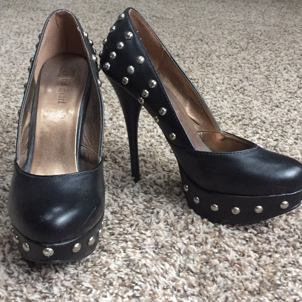 Black stud heels